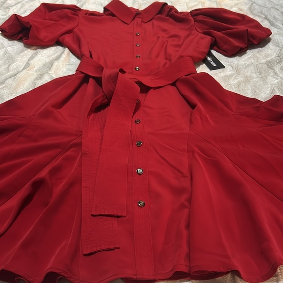 Karl Lagerfeld Red Buttoned Dress size 8 NWT - Picture 3 of 8